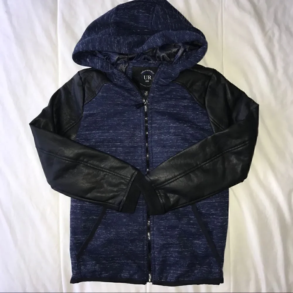 Urban Republic Boys' Faux Leather Sleeve Jacket